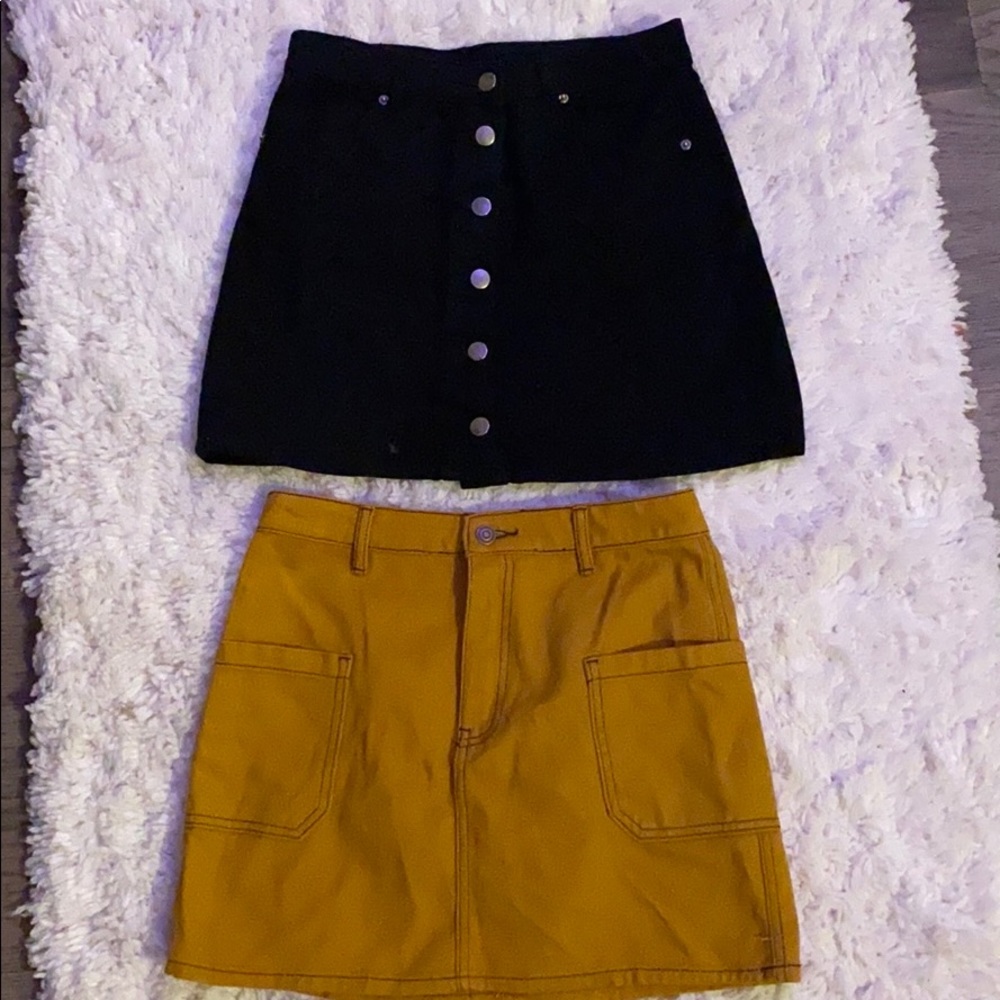 2 denim skirts